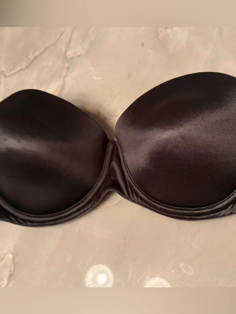 Victoria’s Secret  push-up Strapless Black Smooth Satin Bra - 36C - Picture 4 of 5